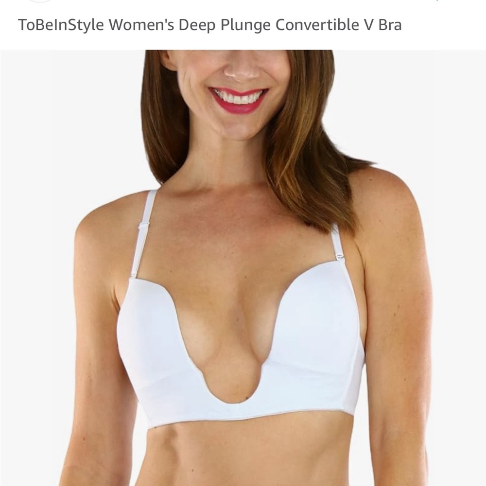 White Plunging v-bra 36B